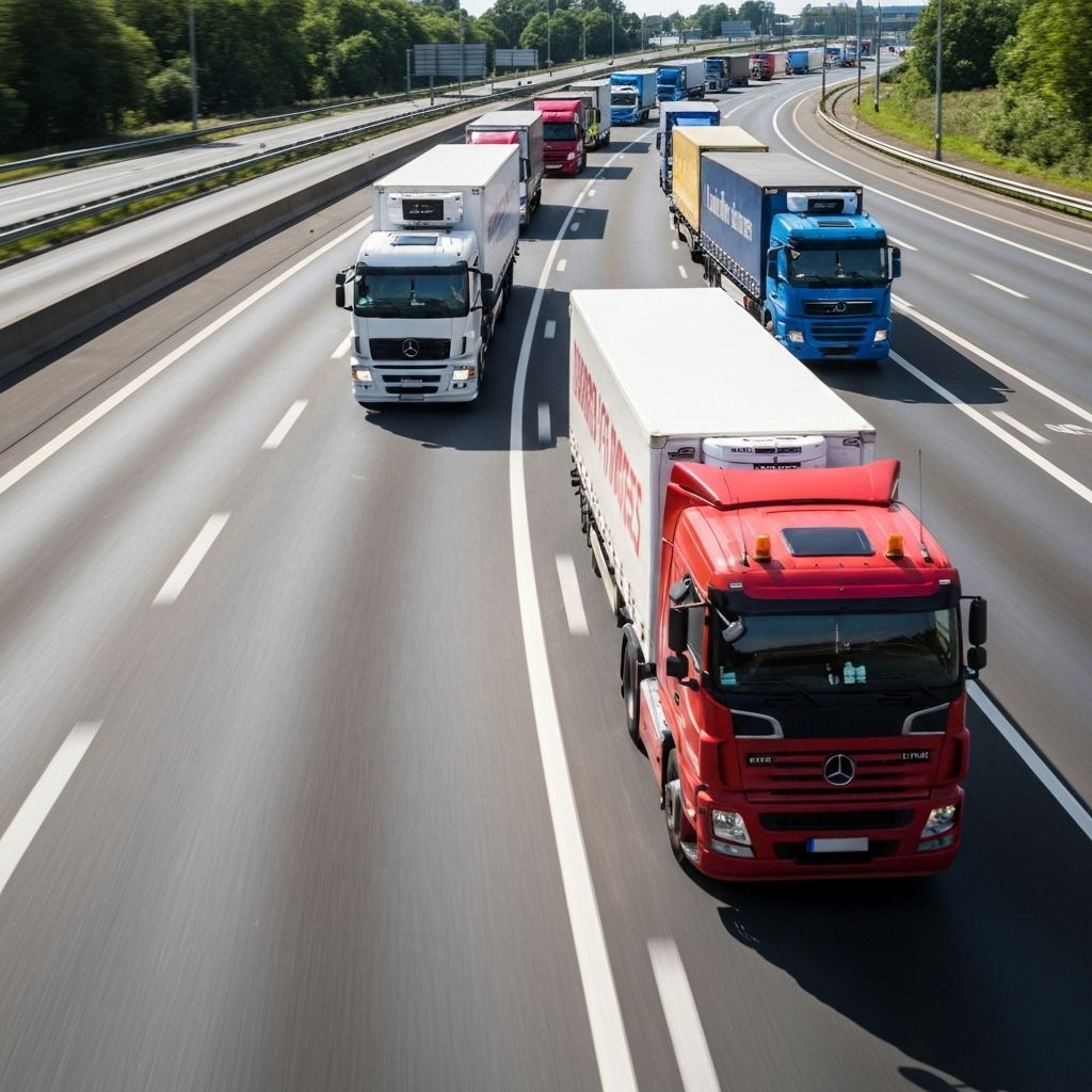 Convoi pe autostradă